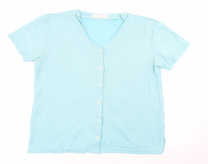 Papillon Womens Blue   Basic Button-Up Size M
