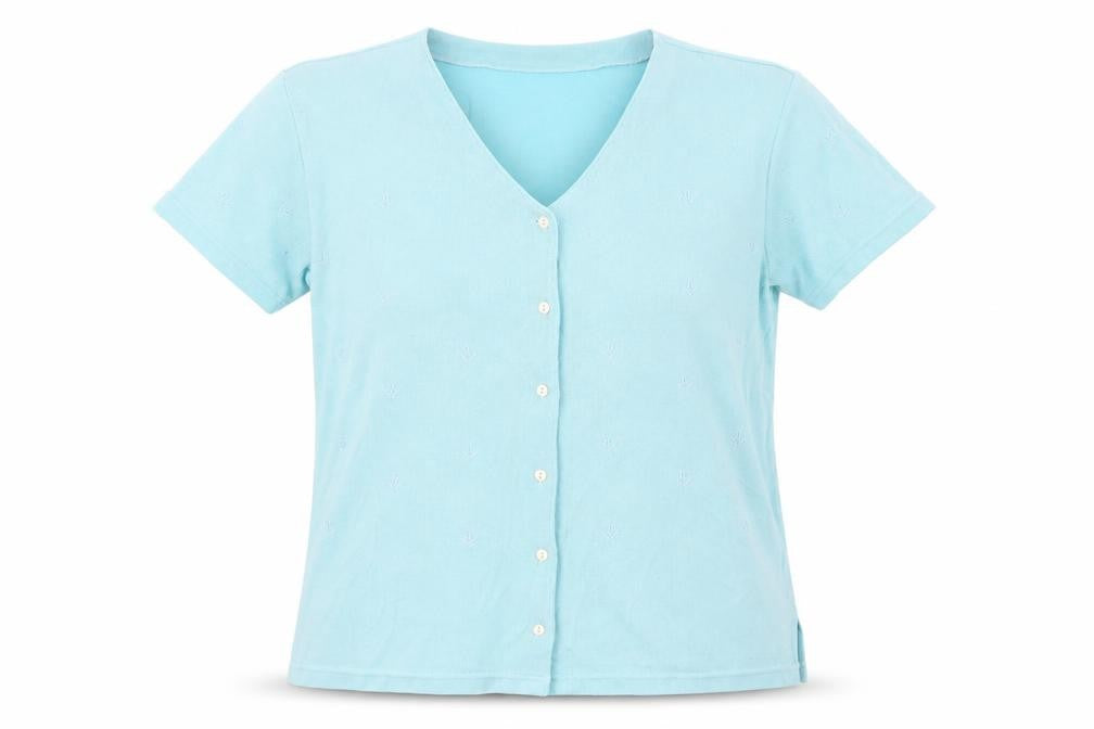 Papillon Womens Blue   Basic Button-Up Size M
