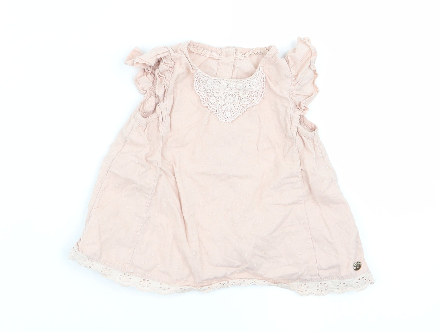 M Girls Pink Polka Dot  Fit & Flare  Size 9-12 Months