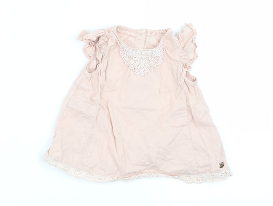 M Girls Pink Polka Dot  Fit & Flare  Size 9-12 Months