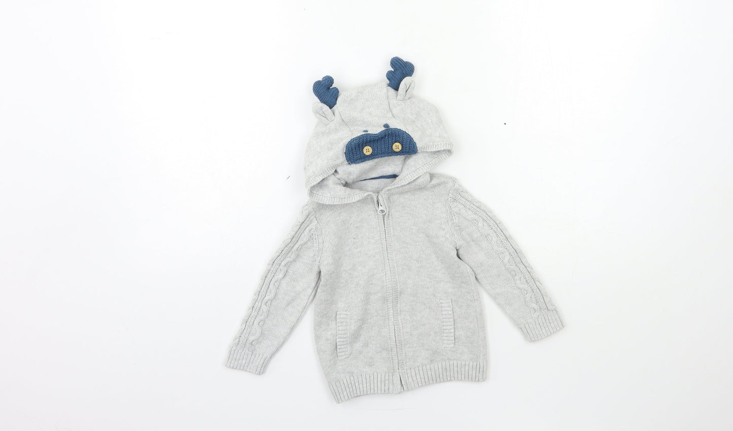 TU Baby Grey  Knit Cardigan Jumper Size 6-9 Months