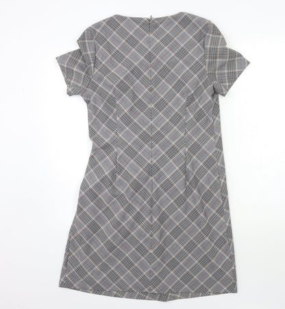 Next Womens Grey Check  A-Line  Size S