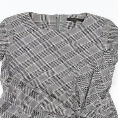 Next Womens Grey Check  A-Line  Size S