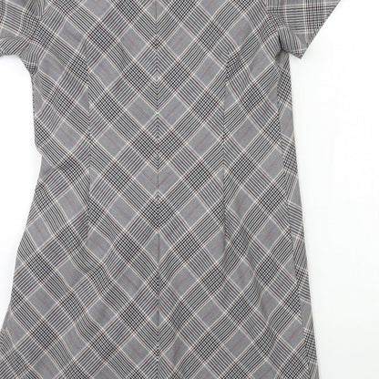 Next Womens Grey Check  A-Line  Size S