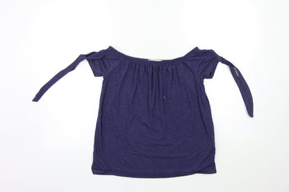 Additional front view of net women’s blue basic blouse, size UK 6