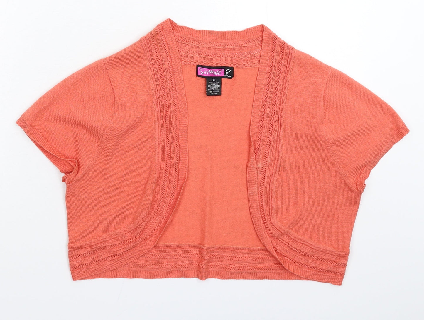 Say What Womens Pink  Knit Cardigan Jumper Size XL