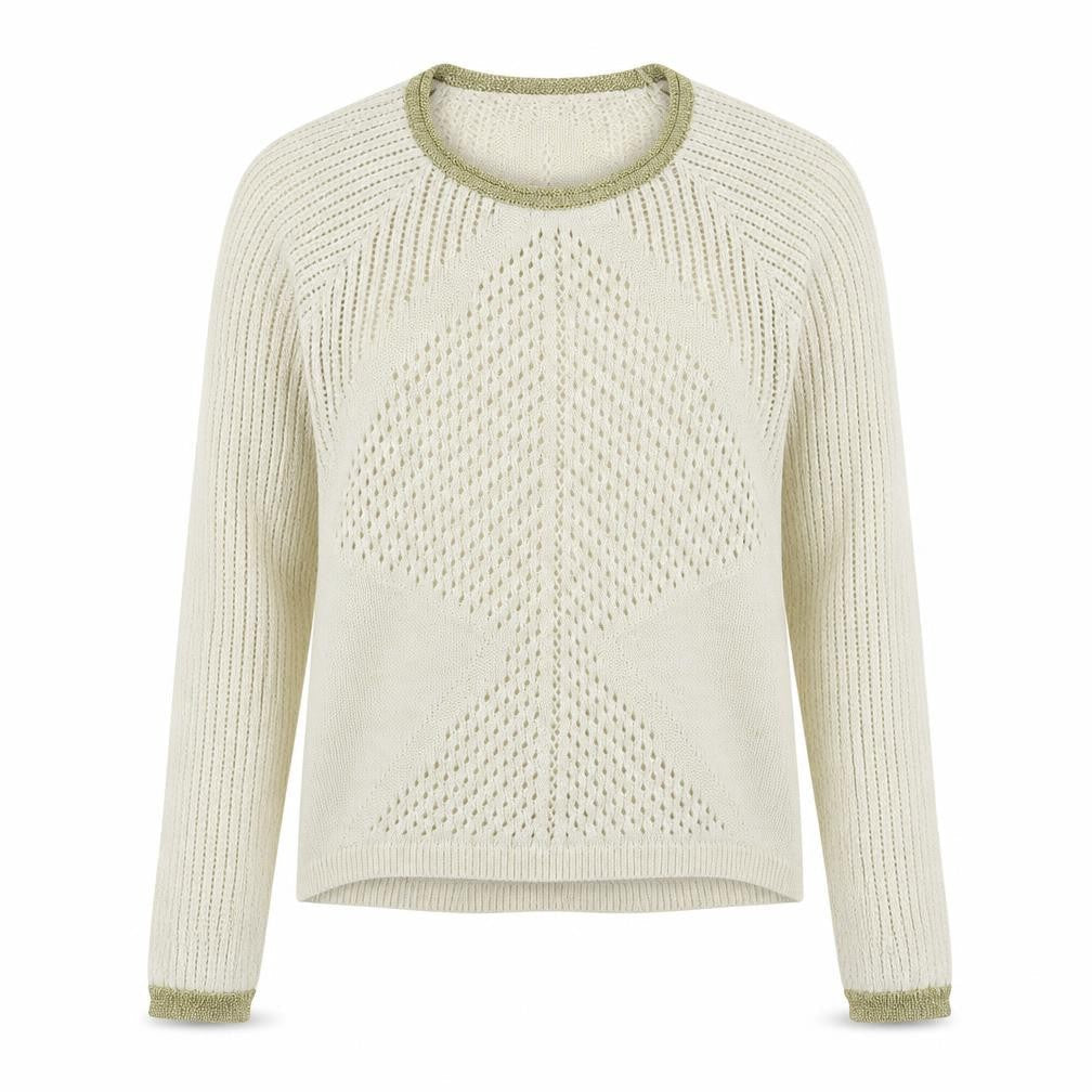 Preworn Womens White  Knit Pullover Jumper Size L