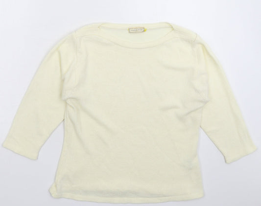 Collection Womens White  Knit Pullover Jumper Size L