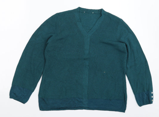Marks and Spencer Womens Green  Knit Pullover Jumper Size 14