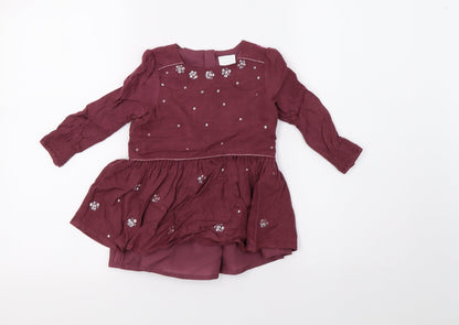 Additional front view of F&F girls’ purple a-line, size 18-24, months