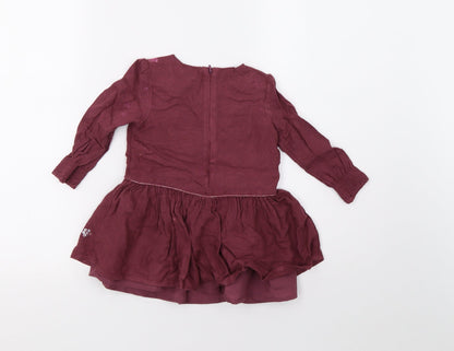 Back view of F&F girls’ purple a-line, size 18-24, months