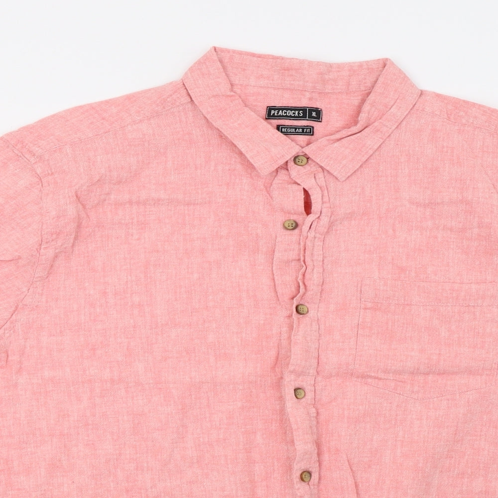 Peacocks Mens Pink    Button-Up Size XL  - 44inch