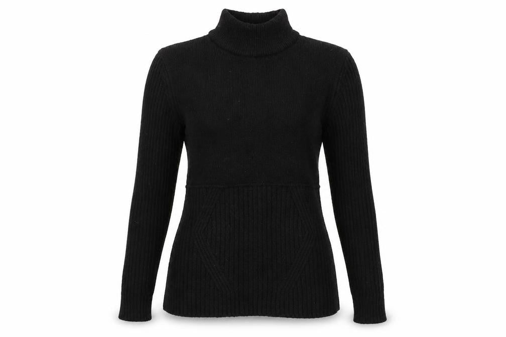 Bonprix Womens Black Knit Pullover Sweatshirt Size M