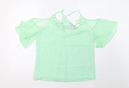 jaune rouge Womens Green  Mesh Basic  Size M