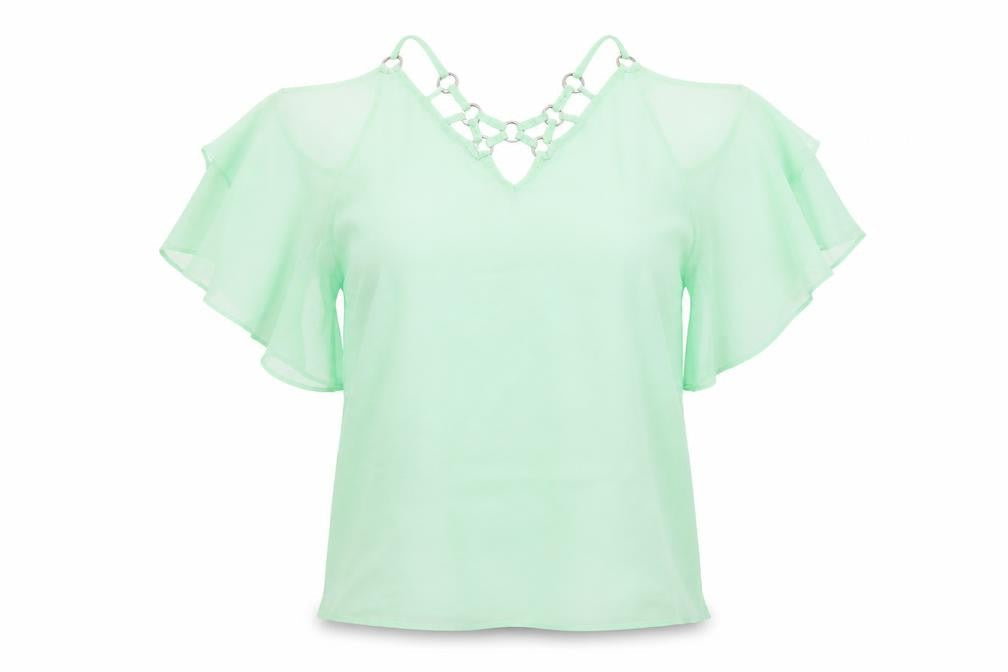 jaune rouge Womens Green  Mesh Basic  Size M