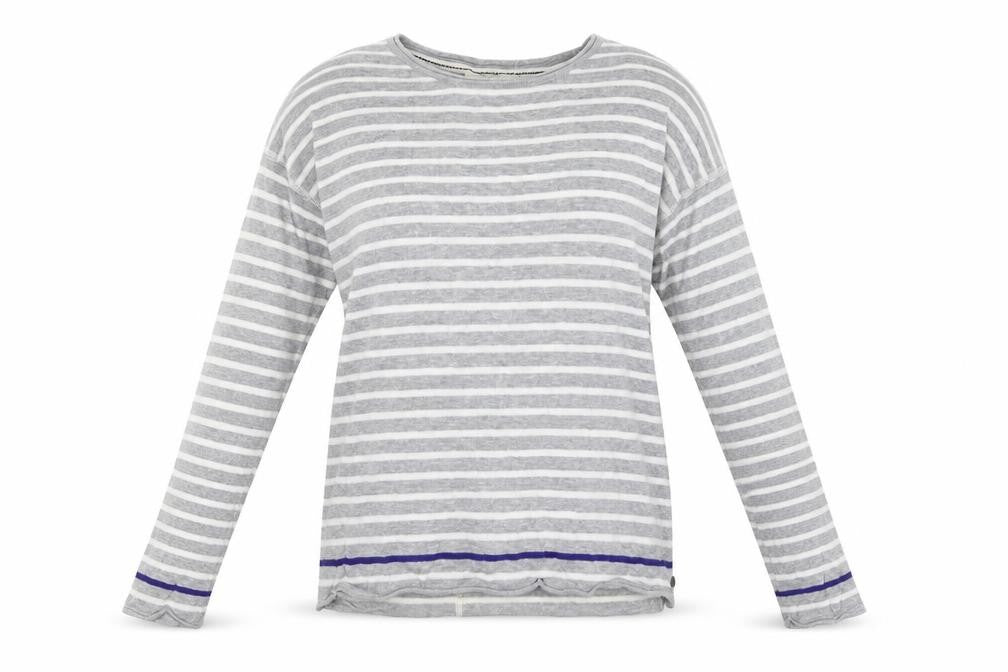 H&M Womens Grey Striped Knit Pullover Sweatshirt Size S