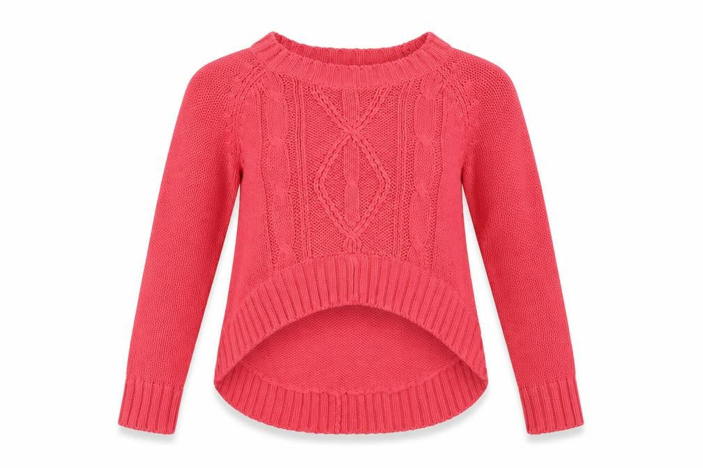 Louche Womens Pink  Knit Pullover Sweatshirt Size 10  - cropped at front