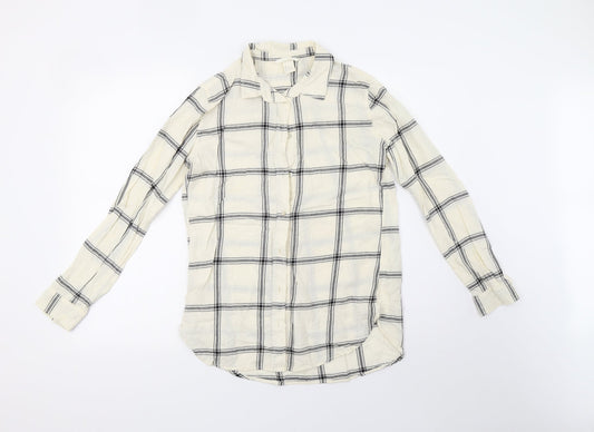 H&M Womens Grey Check  Basic Button-Up Size 36