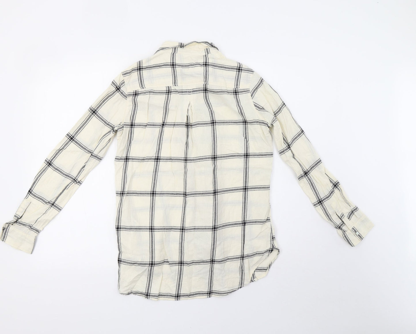 H&M Womens Grey Check  Basic Button-Up Size 36