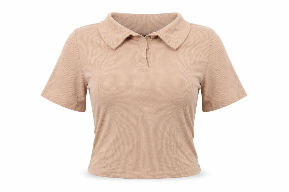 Primark Womens Beige   Cropped Polo Size 14