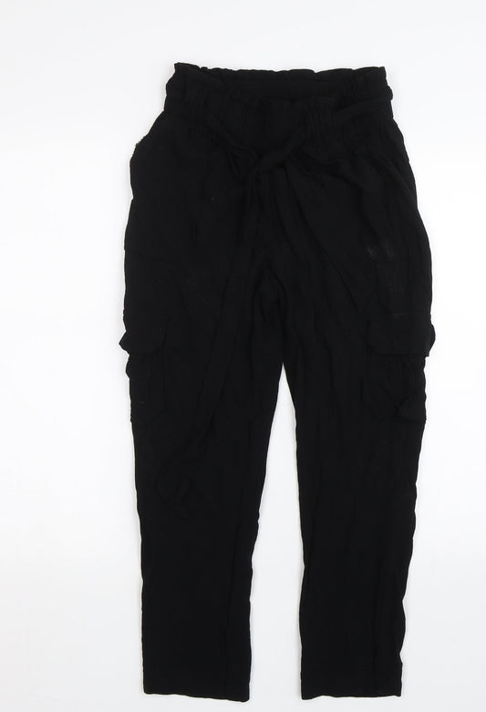 Chocolate USA Womens Black   Capri Trousers Size S L21.5 in
