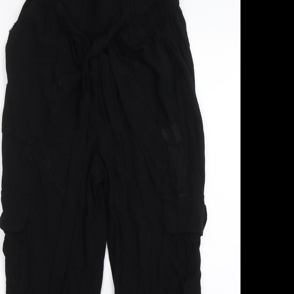 Chocolate USA Womens Black   Capri Trousers Size S L21.5 in