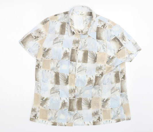 JF Womens Blue Check  Basic Button-Up Size 16  - Plants