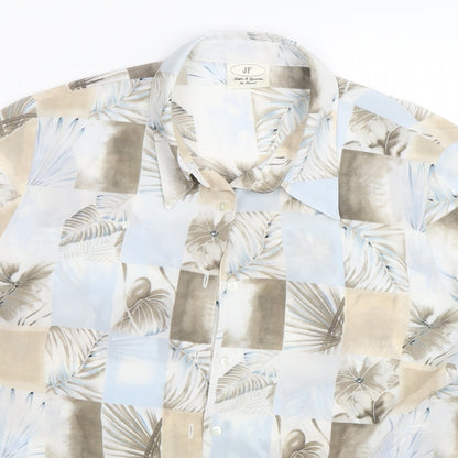 JF Womens Blue Check  Basic Button-Up Size 16  - Plants