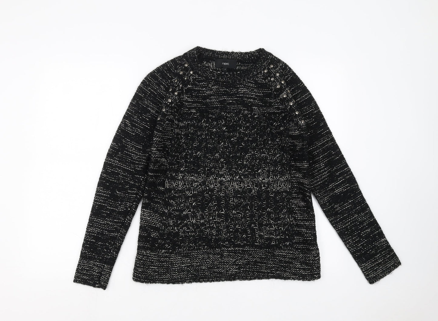NEXT Womens Black  Knit Pullover Jumper Size 8