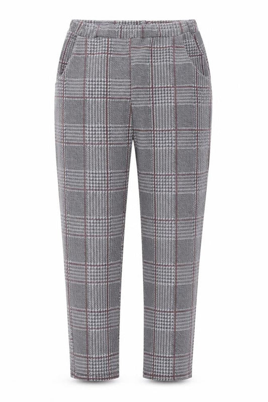 Boohoo Womens Grey Check  Trousers  Size 10 L26 in