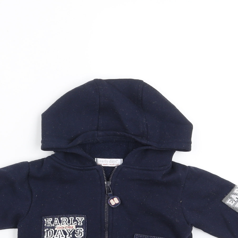 Earlydays Boys Blue   Full Zip Jumper Size 6-9 Months  - hoodie