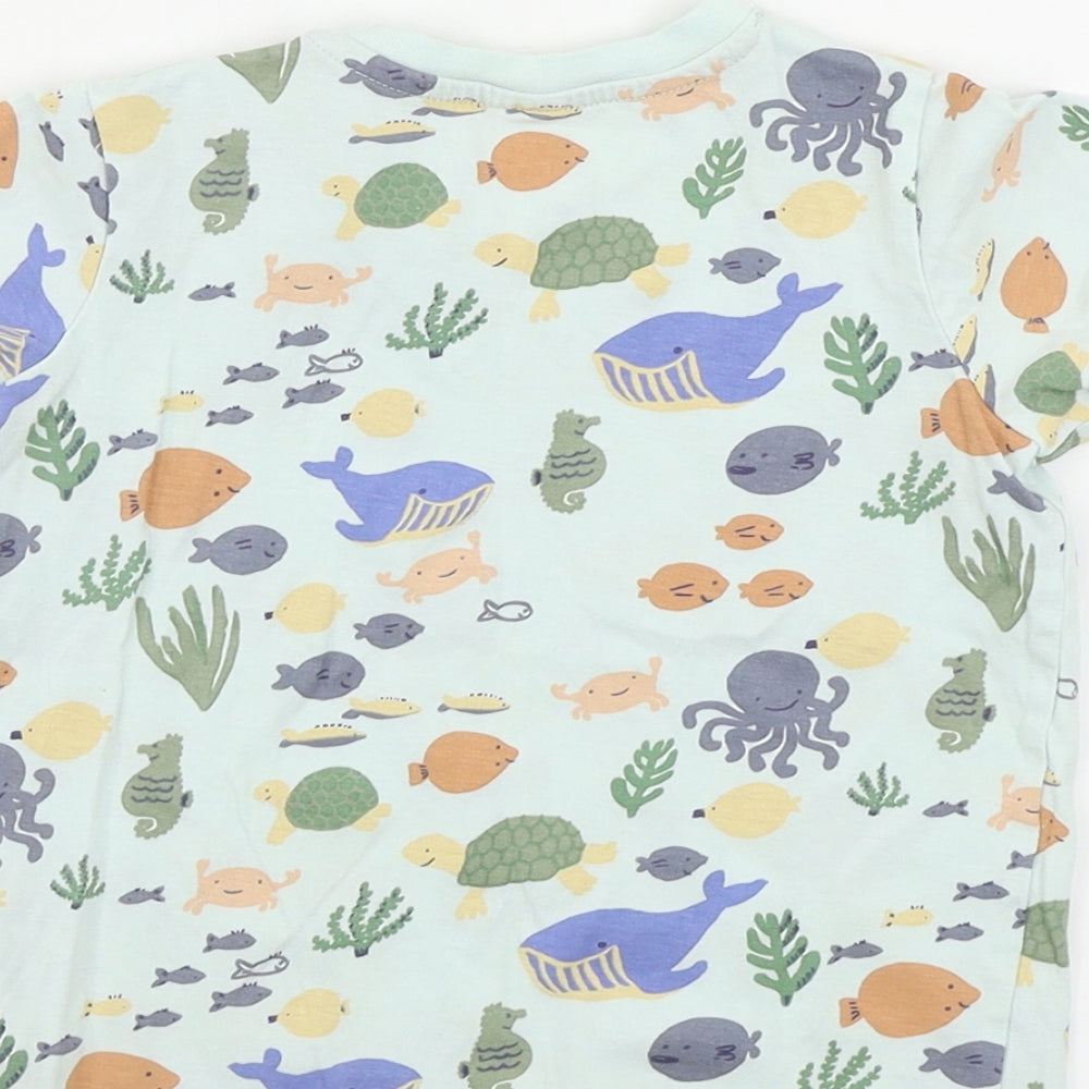 H&M  Boys Blue Animal Print  Basic T-Shirt Size 12-18 Months