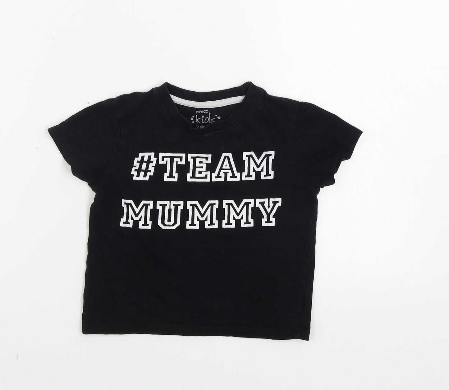 Pep&co      Boys Black   Basic T-Shirt Size 3-4 Years