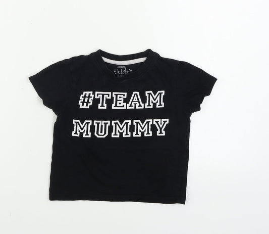 Pep&co      Boys Black   Basic T-Shirt Size 3-4 Years