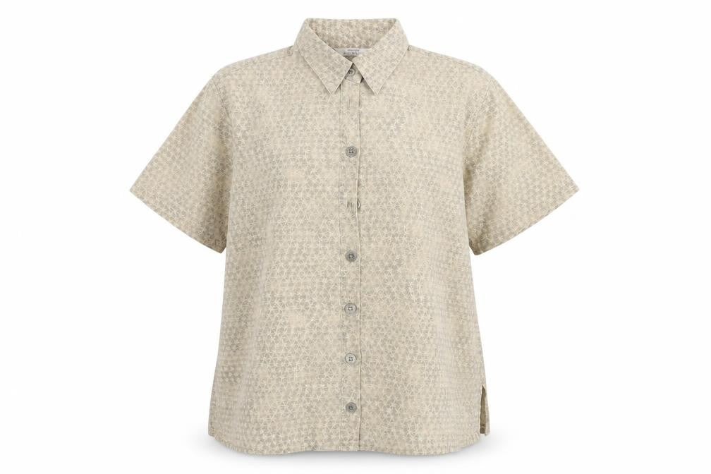 Marks & Spencer  Womens Beige Floral  Basic Button-Up Size 10