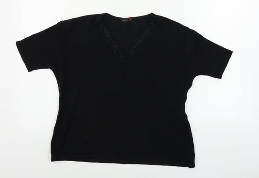 jadios look Womens Black   Basic T-Shirt Size L