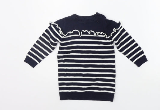 Matalan Baby Blue Striped  Jumper Dress  Size 9-12 Months