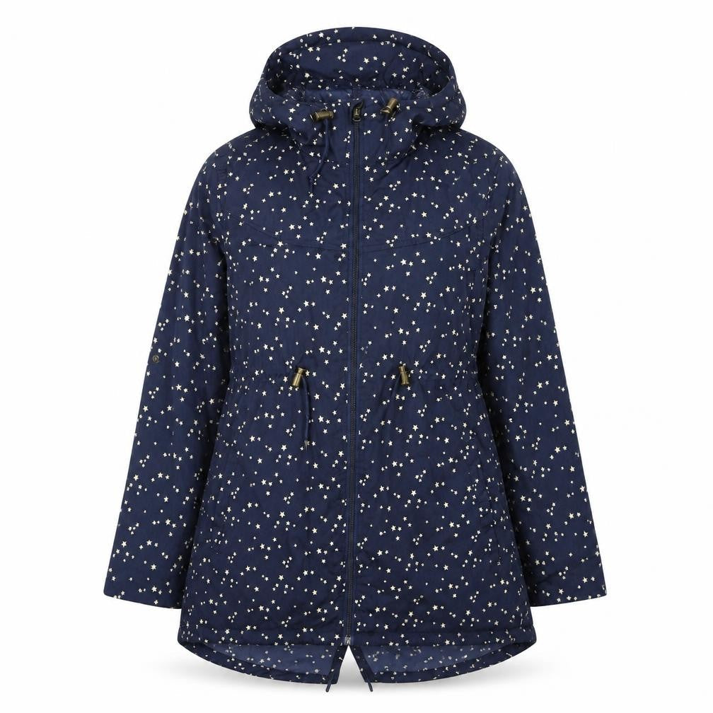 Denim & Co. Womens Blue Geometric  Jacket Coat Size XS
