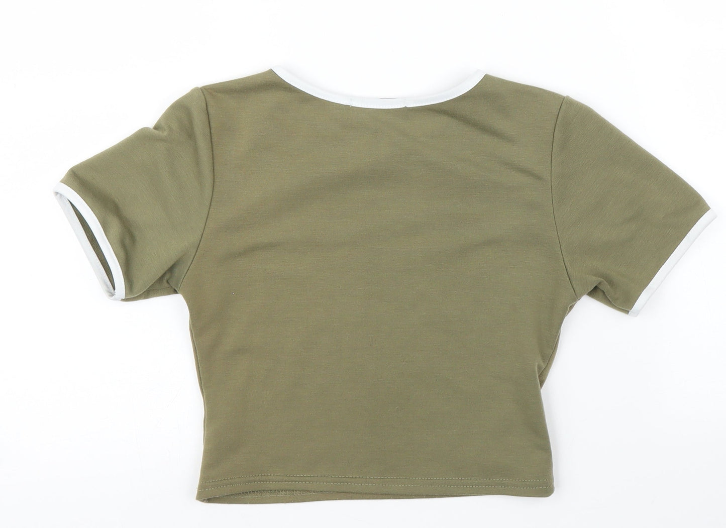 PRETTYLITTLETHING Womens Green   Ringer T-Shirt Size 4