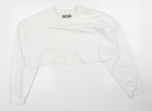 PRETTYLITTLETHING Womens White   Pullover Jumper Size M  - Cropped