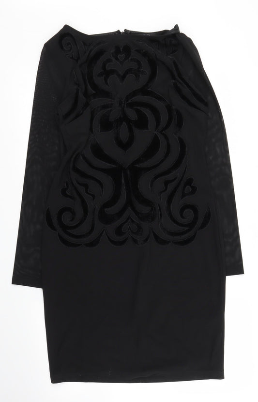 Holly Willoughby Womens Black Floral  Shift  Size 14