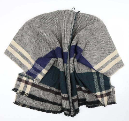 Preworn Womens Grey Plaid  Cape Jumper One Size