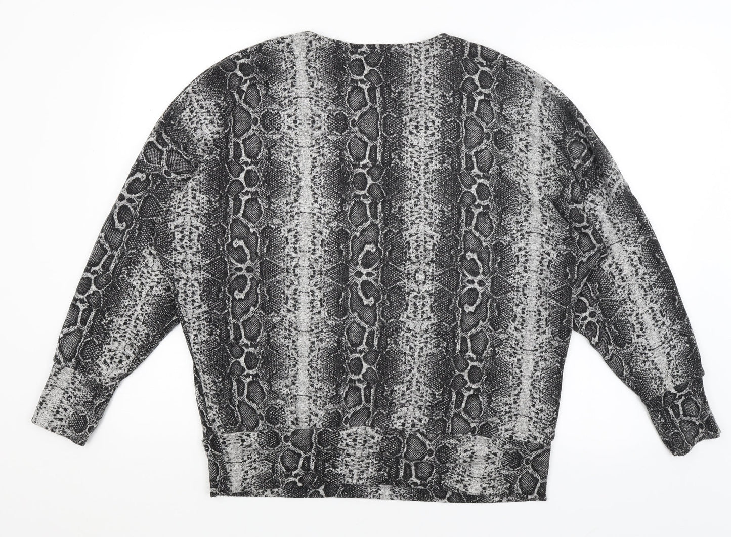 Dorothy Perkins Womens Grey Animal Print  Pullover Jumper Size 14