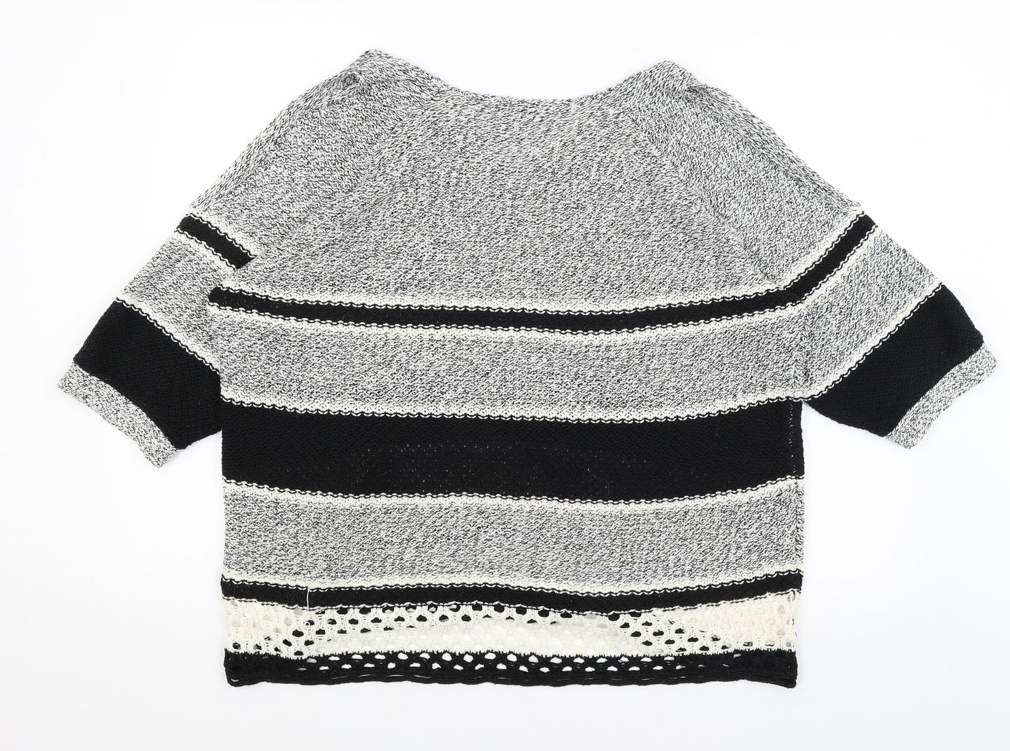 F&F Womens Grey Striped  Pullover Jumper Size 16