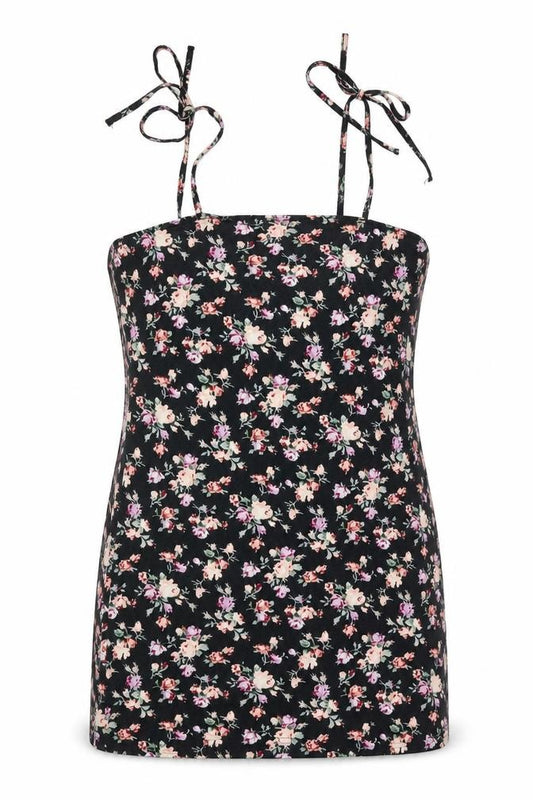 SheIn Womens Black Floral  Camisole Tank Size S