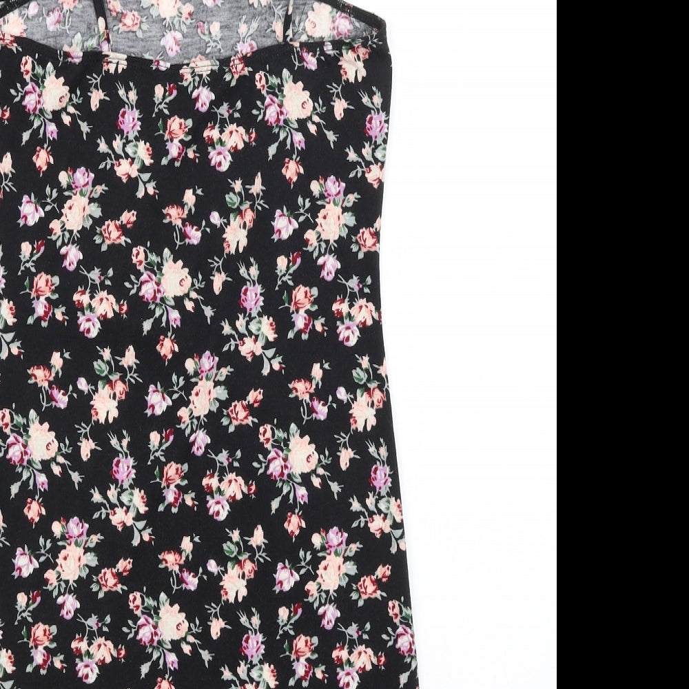 SheIn Womens Black Floral  Camisole Tank Size S