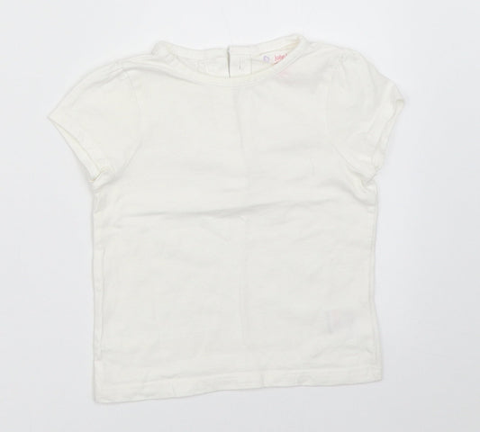 John Lewis Girls White   Basic T-Shirt Size 9-12 Months
