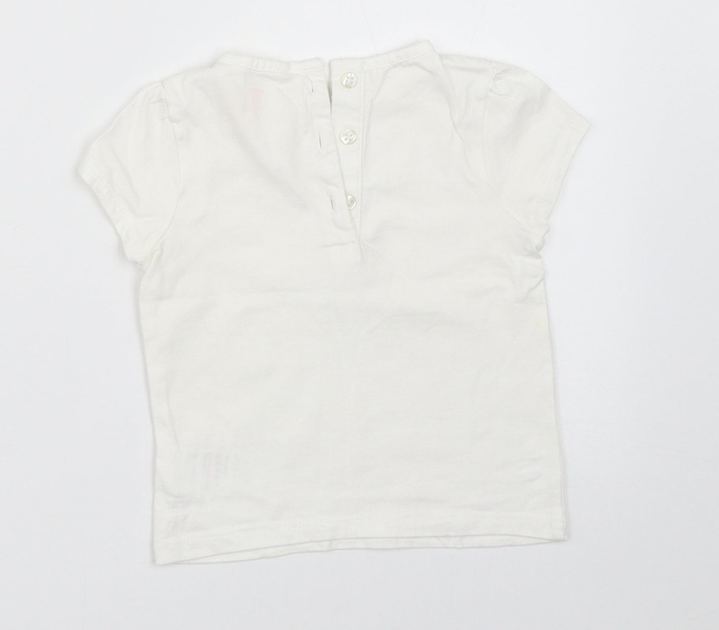 John Lewis Girls White   Basic T-Shirt Size 9-12 Months