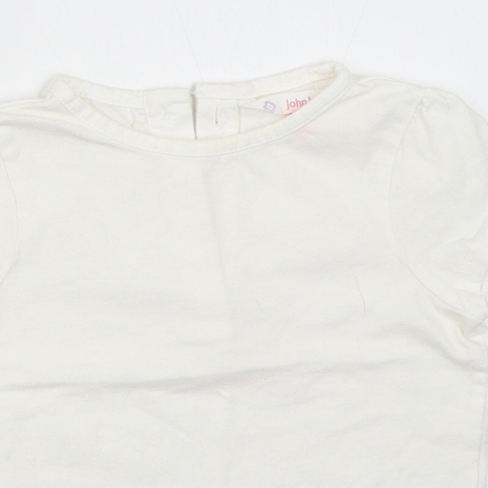 John Lewis Girls White   Basic T-Shirt Size 9-12 Months