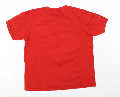 Back view of Gildan girls’ red basic t-shirt, size XL